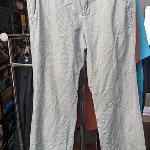 G1 Sailor Goods White & Blue Striped Wide Leg Pants Size 8